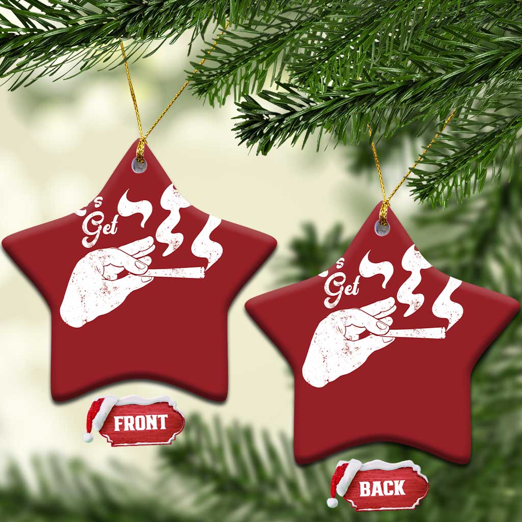 Funny Hebrew Christmas Ornament Let's Get Chai Jewish Vintage Cigarette - Wonder Print Shop