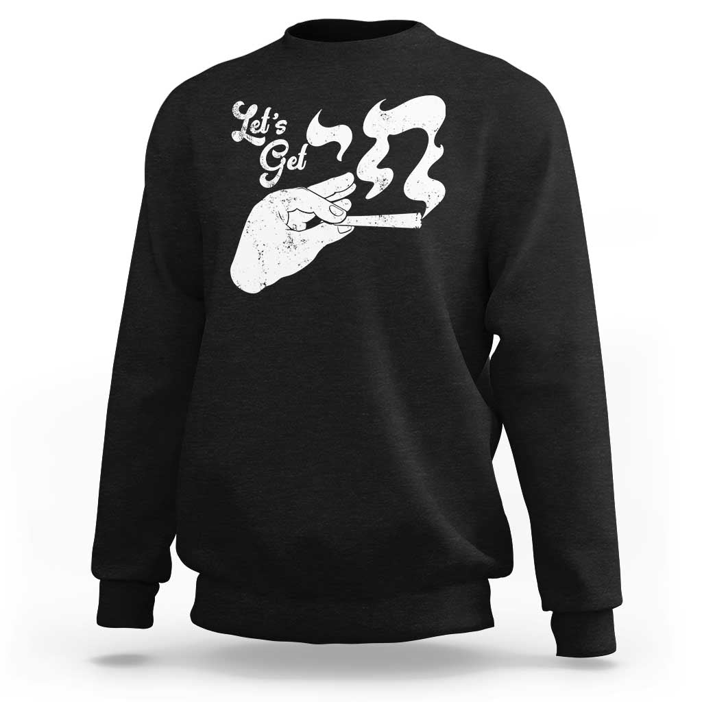 Funny Hebrew Sweatshirt Let's Get Chai Jewish Vintage Cigarette - Wonder Print Shop