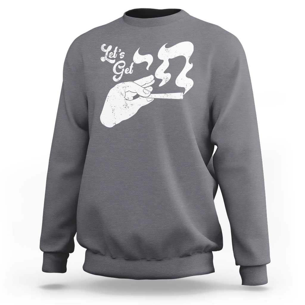 Funny Hebrew Sweatshirt Let's Get Chai Jewish Vintage Cigarette - Wonder Print Shop