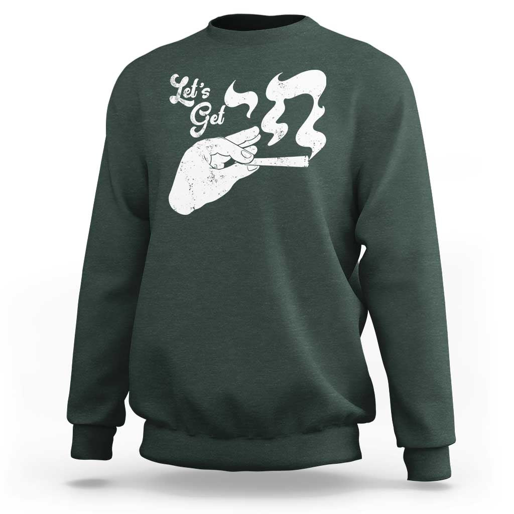 Funny Hebrew Sweatshirt Let's Get Chai Jewish Vintage Cigarette - Wonder Print Shop