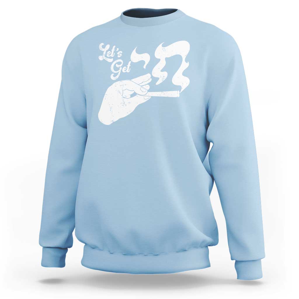 Funny Hebrew Sweatshirt Let's Get Chai Jewish Vintage Cigarette - Wonder Print Shop