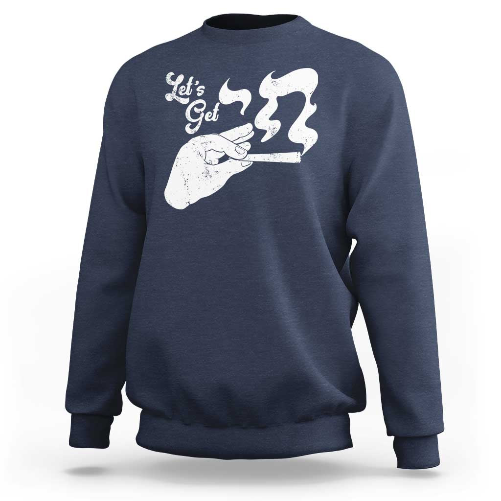 Funny Hebrew Sweatshirt Let's Get Chai Jewish Vintage Cigarette - Wonder Print Shop