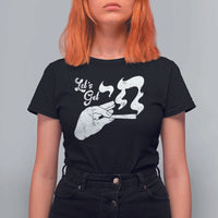 Funny Hebrew T Shirt For Women Let's Get Chai Jewish Vintage Cigarette - Wonder Print Shop