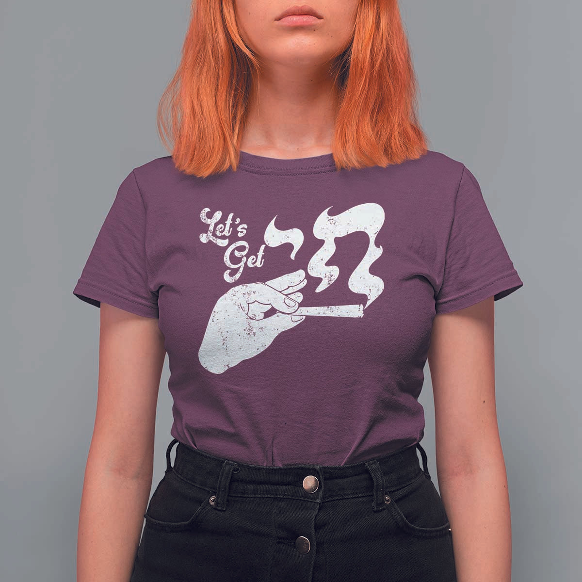 Funny Hebrew T Shirt For Women Let's Get Chai Jewish Vintage Cigarette - Wonder Print Shop