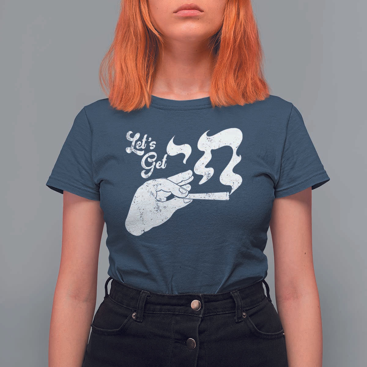Funny Hebrew T Shirt For Women Let's Get Chai Jewish Vintage Cigarette - Wonder Print Shop