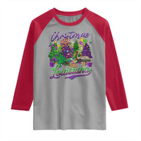 Christmas Cajun Louisiana Saint Symbol Alligator Pelican Xmas Tree Raglan Shirt - Wonder Print Shop