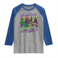 Christmas Cajun Louisiana Saint Symbol Alligator Pelican Xmas Tree Raglan Shirt - Wonder Print Shop