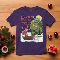Funny Christmas Cajun Louisiana T Shirt Rockin' Around The Cypress Trees Santa Alligator - Wonder Print Shop
