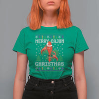 Merry Cajun Louisiana Christmas Santa Saint Symbol Crawfish T Shirt For Women - Wonder Print Shop