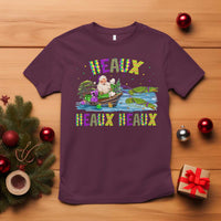 Funny Christmas Cajun Louisiana T Shirt Heaux Heaux Heaux Santa Alligator - Wonder Print Shop