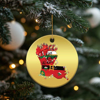 Funny Xmas Cajun Christmas Ornament Triple Heaux Santa Louisiana Map Crawfish - Wonder Print Shop