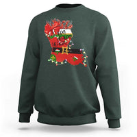 Funny Christmas Cajun Sweatshirt Triple Heaux Santa Louisiana Map Crawfish - Wonder Print Shop