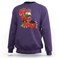 Funny Christmas Cajun Sweatshirt Triple Heaux Santa Louisiana Map Crawfish - Wonder Print Shop