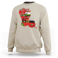 Funny Christmas Cajun Sweatshirt Triple Heaux Santa Louisiana Map Crawfish - Wonder Print Shop