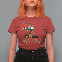 Funny Christmas Cajun T Shirt For Women Triple Heaux Santa Louisiana Map Crawfish - Wonder Print Shop