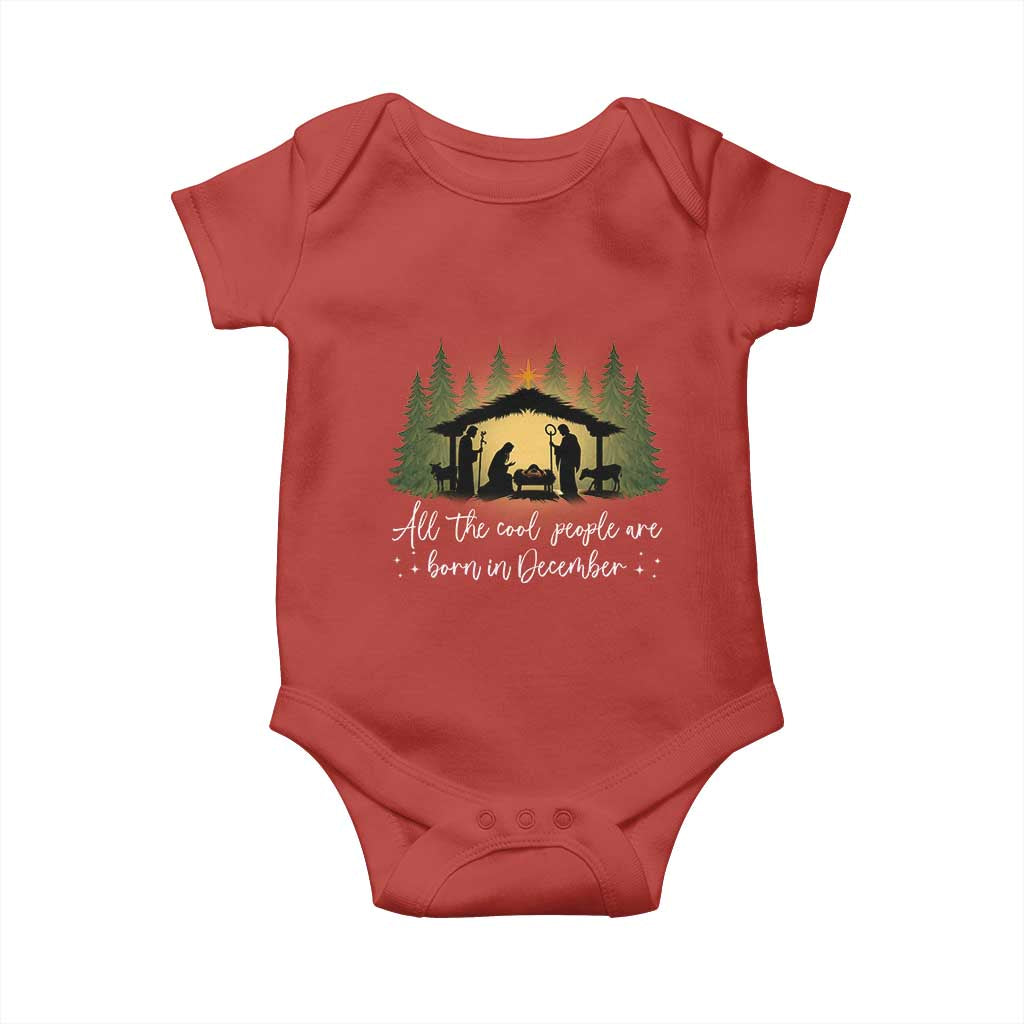 Christmas December Birthday Baby Onesie All The Cool People Are Born In December Christian Xmas - Wonder Print Shop