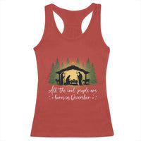 Christmas December Birthday Racerback Tank Top All The Cool People Are Born In December Christian Xmas - Wonder Print Shop