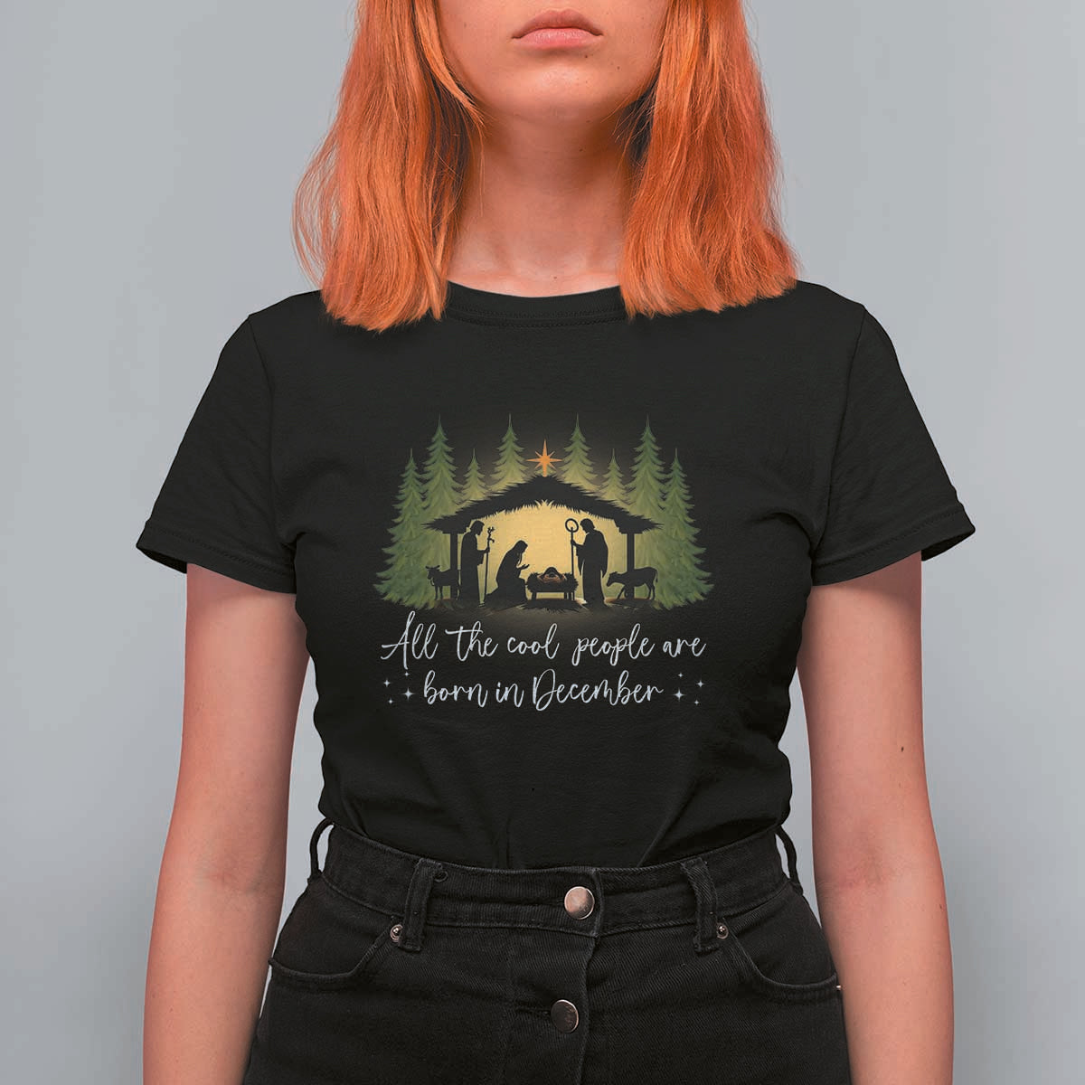 Christmas December Birthday T Shirt For Women All The Cool People Are Born In December Christian Xmas - Wonder Print Shop