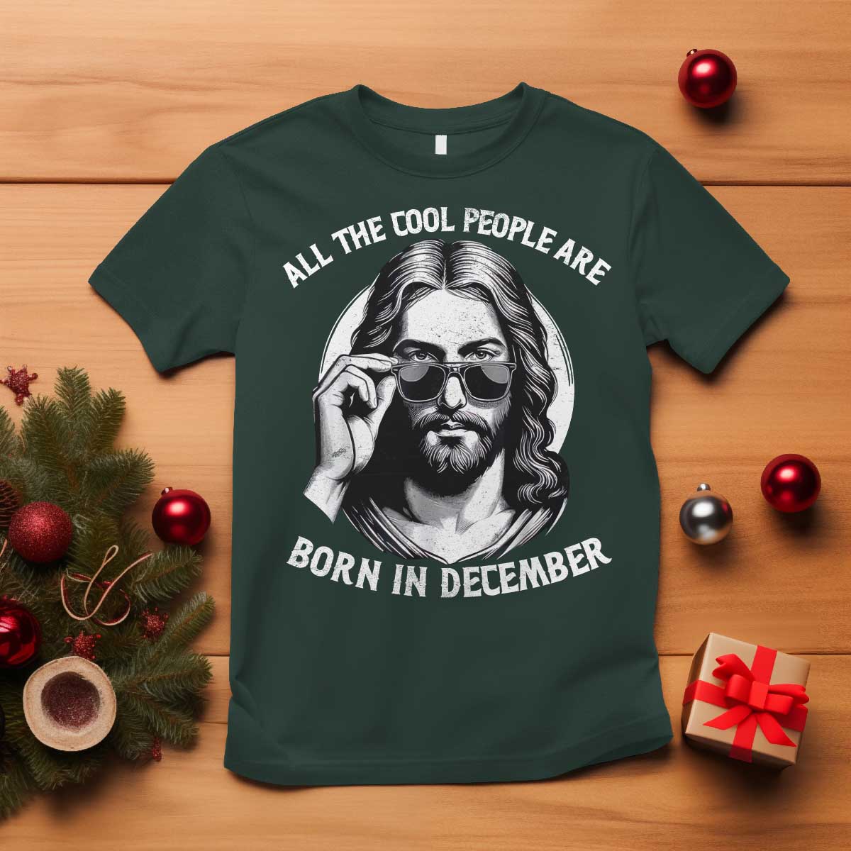 All The Cool People Are Born In December T Shirt Funny Christmas December Birthday Jesus - Wonder Print Shop