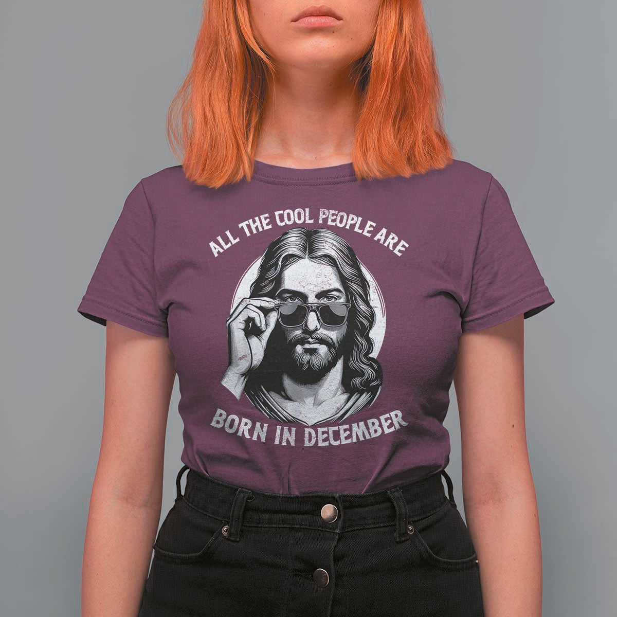 All The Cool People Are Born In December T Shirt For Women Funny Christmas December Birthday Jesus - Wonder Print Shop