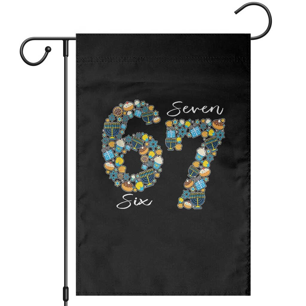 Funny Hanukkah 67 Garden Flag Six Seven Meme Chanukah Dreidel Gelt Star Of David - Wonder Print Shop