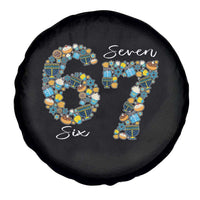 Funny Hanukkah 67 Spare Tire Cover Six Seven Meme Chanukah Dreidel Gelt Star Of David - Wonder Print Shop