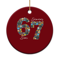 Funny Hanukkah 67 Ceramic Ornament Six Seven Meme Chanukah Dreidel Gelt Star Of David - Wonder Print Shop