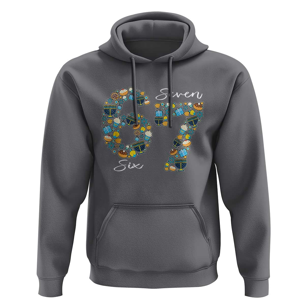 Funny Hanukkah 67 Hoodie Six Seven Meme Chanukah Dreidel Gelt Star Of David - Wonder Print Shop