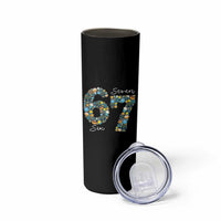 Funny Hanukkah 67 Skinny Tumbler Six Seven Meme Chanukah Dreidel Gelt Star Of David - Wonder Print Shop