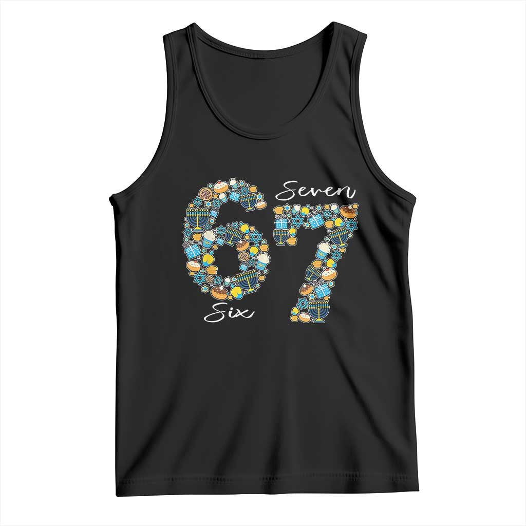 Funny Hanukkah 67 Tank Top Six Seven Meme Chanukah Dreidel Gelt Star Of David - Wonder Print Shop