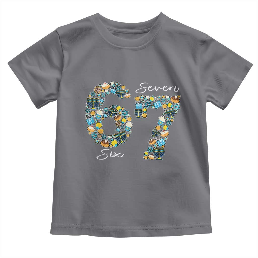 Funny Hanukkah 67 Toddler T Shirt Six Seven Meme Chanukah Dreidel Gelt Star Of David - Wonder Print Shop