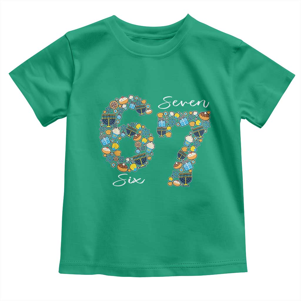 Funny Hanukkah 67 Toddler T Shirt Six Seven Meme Chanukah Dreidel Gelt Star Of David - Wonder Print Shop