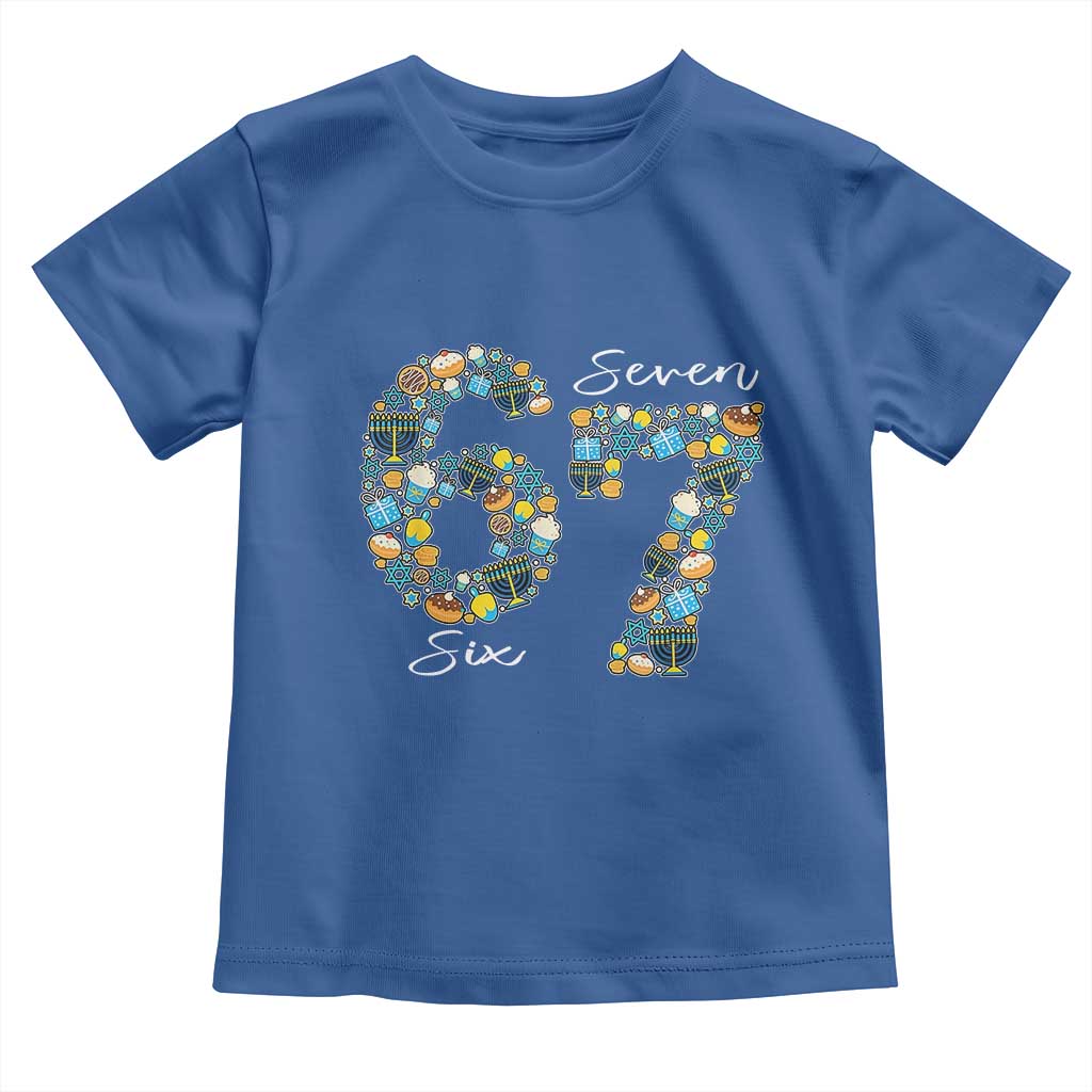 Funny Hanukkah 67 Toddler T Shirt Six Seven Meme Chanukah Dreidel Gelt Star Of David - Wonder Print Shop