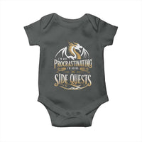 I Am Not Procrastinating I Am Doing Side Quest Baby Onesie Fantasy Game Dragon - Wonder Print Shop