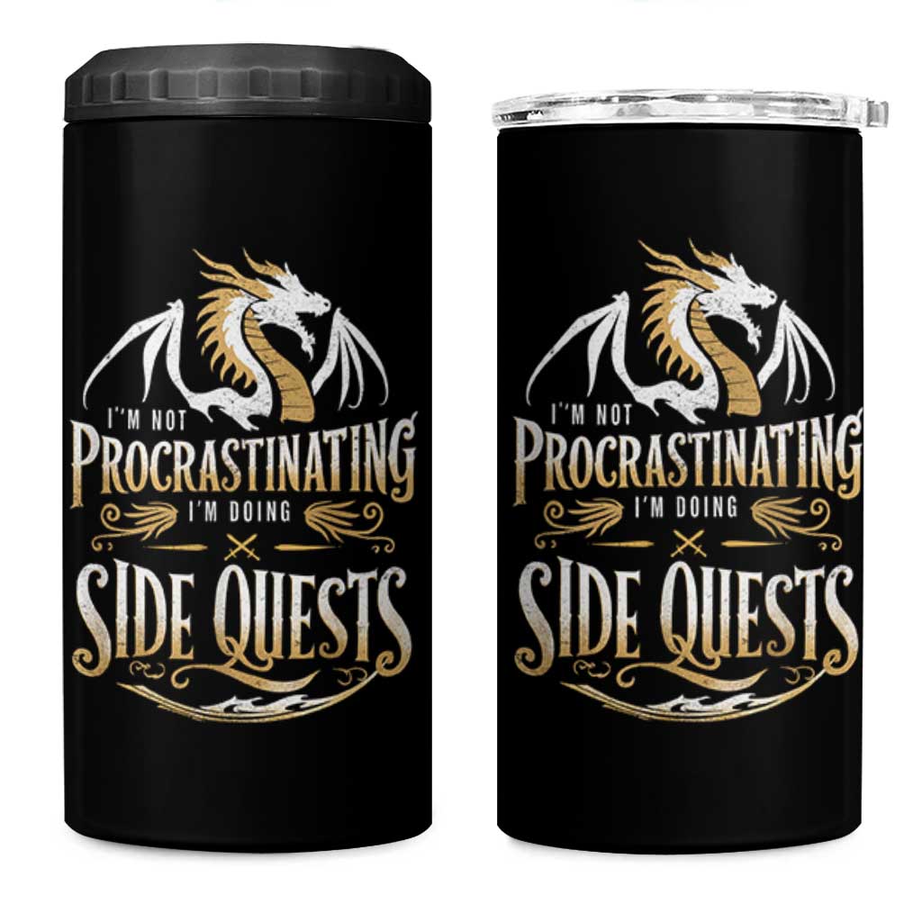 I Am Not Procrastinating I Am Doing Side Quest 4 in 1 Can Cooler Tumbler Fantasy Game Dragon - Wonder Print Shop