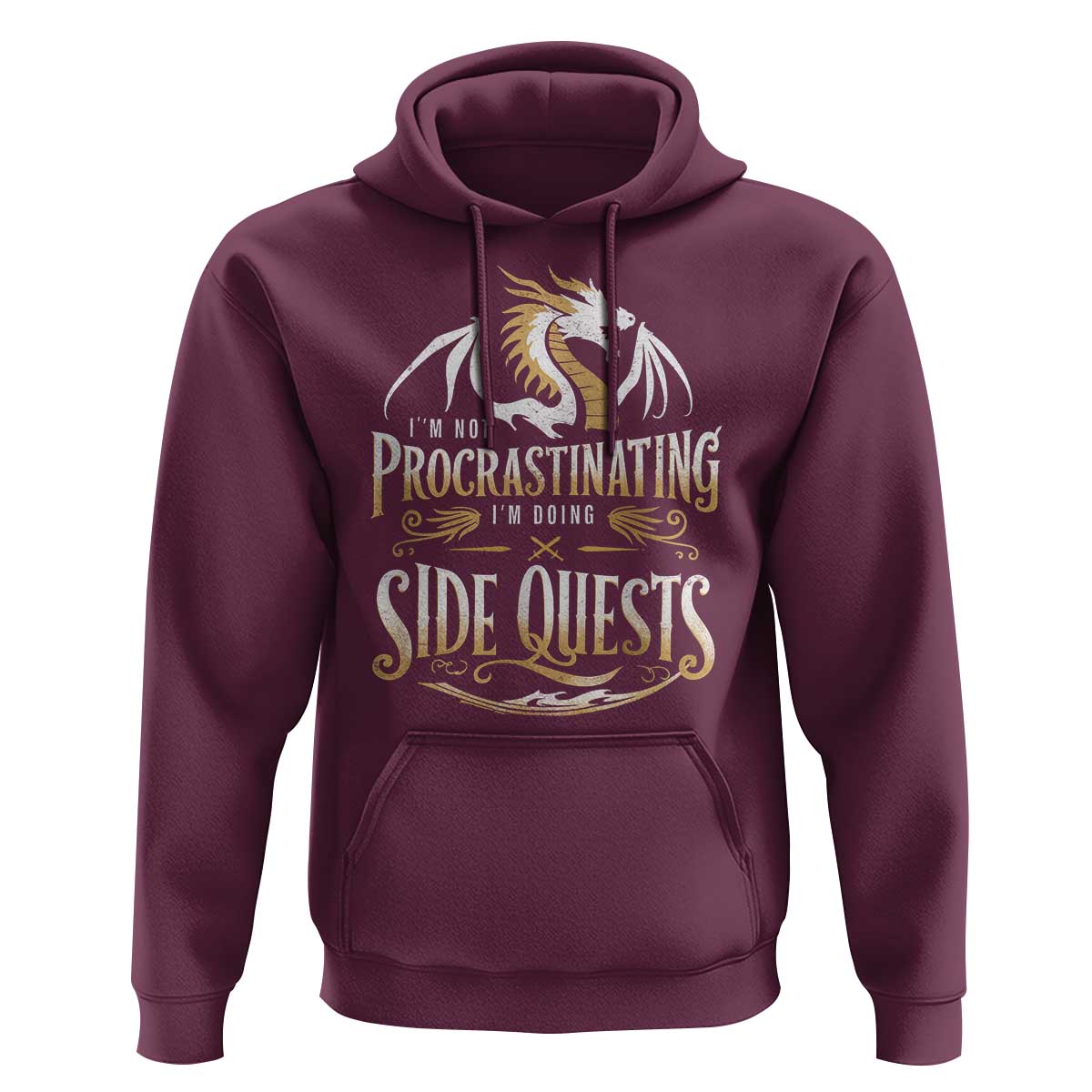 I Am Not Procrastinating I Am Doing Side Quest Hoodie Fantasy Game Dragon - Wonder Print Shop