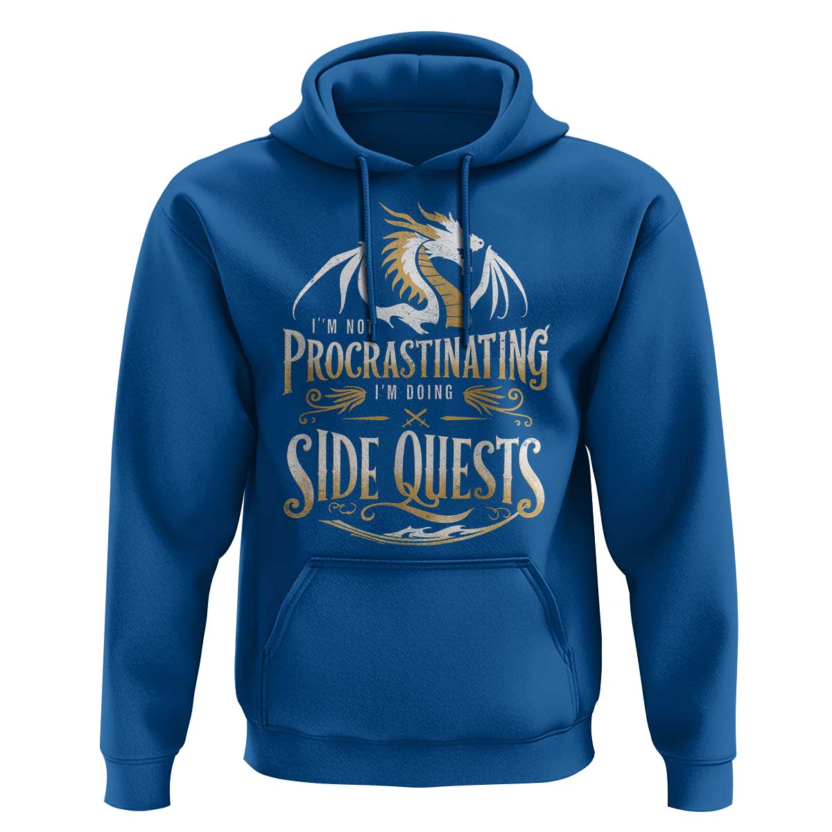 I Am Not Procrastinating I Am Doing Side Quest Hoodie Fantasy Game Dragon - Wonder Print Shop