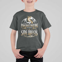 I Am Not Procrastinating I Am Doing Side Quest T Shirt For Kid Fantasy Game Dragon - Wonder Print Shop