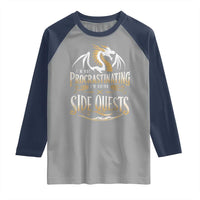 I Am Not Procrastinating I Am Doing Side Quest Raglan Shirt Fantasy Game Dragon - Wonder Print Shop
