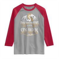 I Am Not Procrastinating I Am Doing Side Quest Raglan Shirt Fantasy Game Dragon - Wonder Print Shop