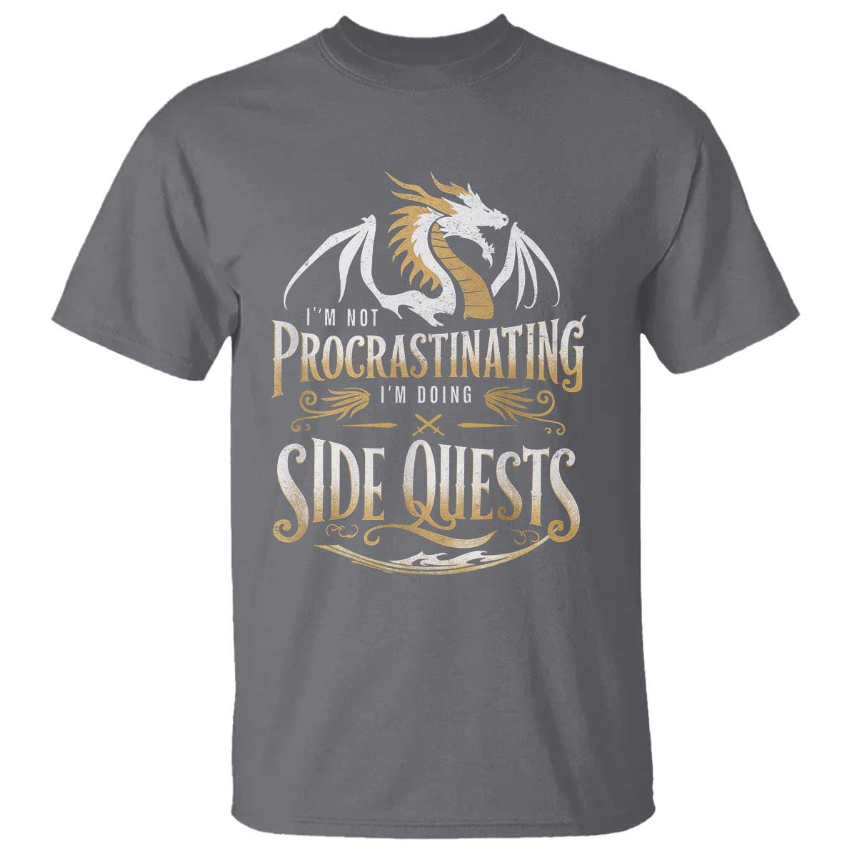 I Am Not Procrastinating I Am Doing Side Quest T Shirt Fantasy Game Dragon - Wonder Print Shop