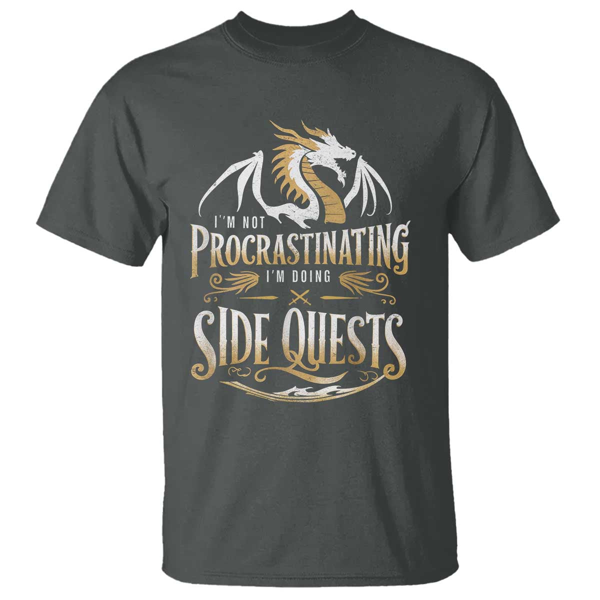 I Am Not Procrastinating I Am Doing Side Quest T Shirt Fantasy Game Dragon - Wonder Print Shop