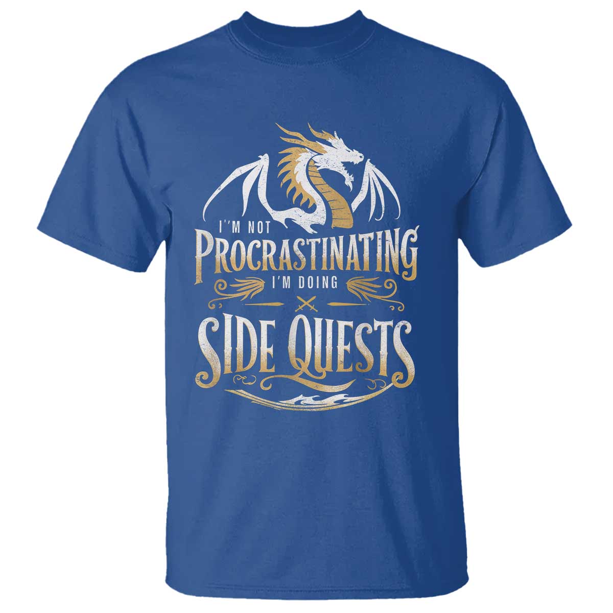 I Am Not Procrastinating I Am Doing Side Quest T Shirt Fantasy Game Dragon - Wonder Print Shop