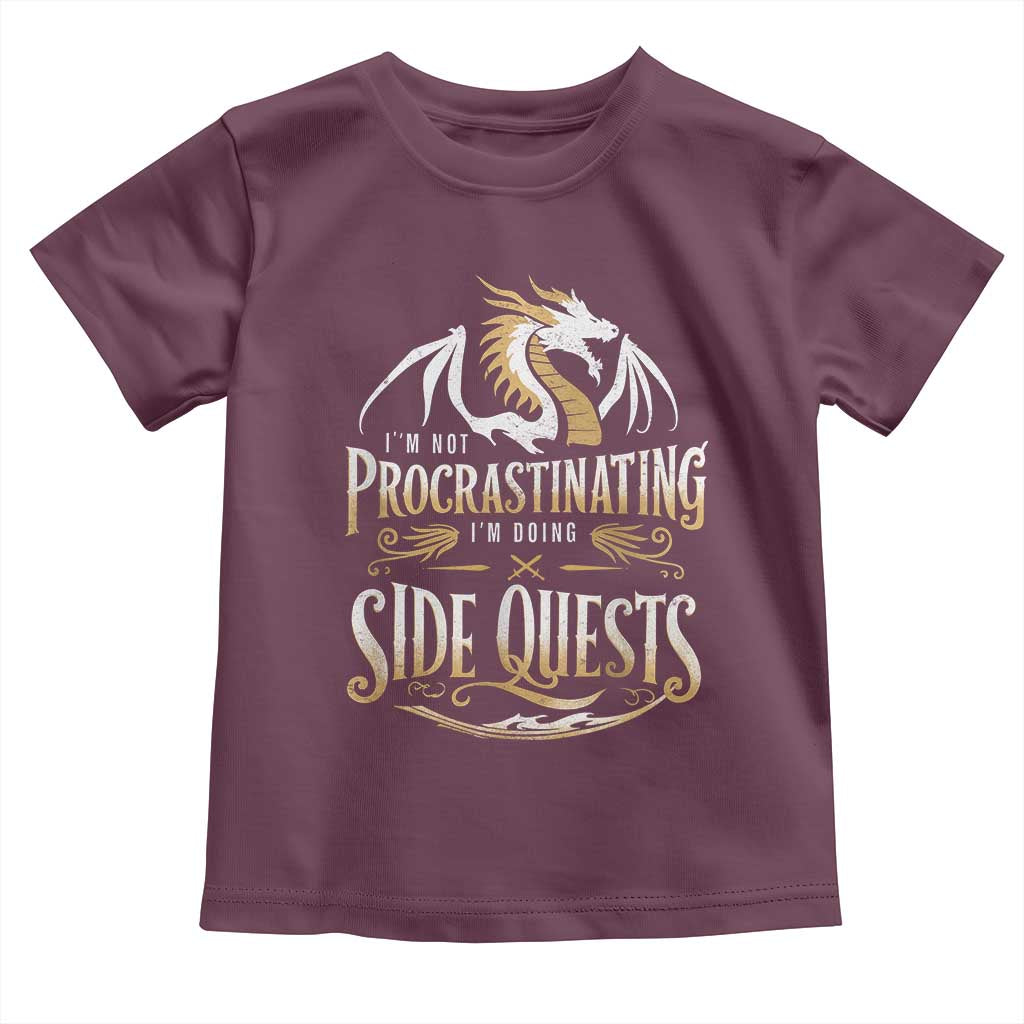 I Am Not Procrastinating I Am Doing Side Quest Toddler T Shirt Fantasy Game Dragon - Wonder Print Shop