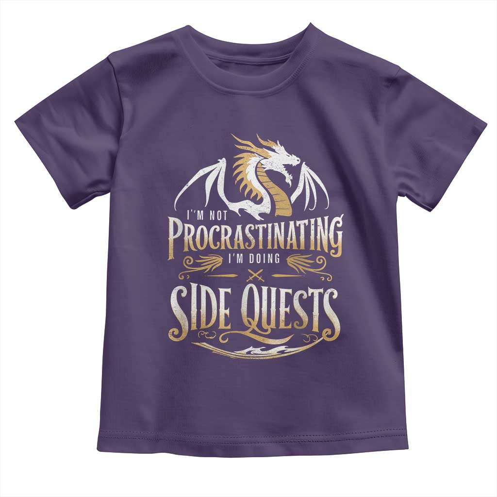 I Am Not Procrastinating I Am Doing Side Quest Toddler T Shirt Fantasy Game Dragon - Wonder Print Shop