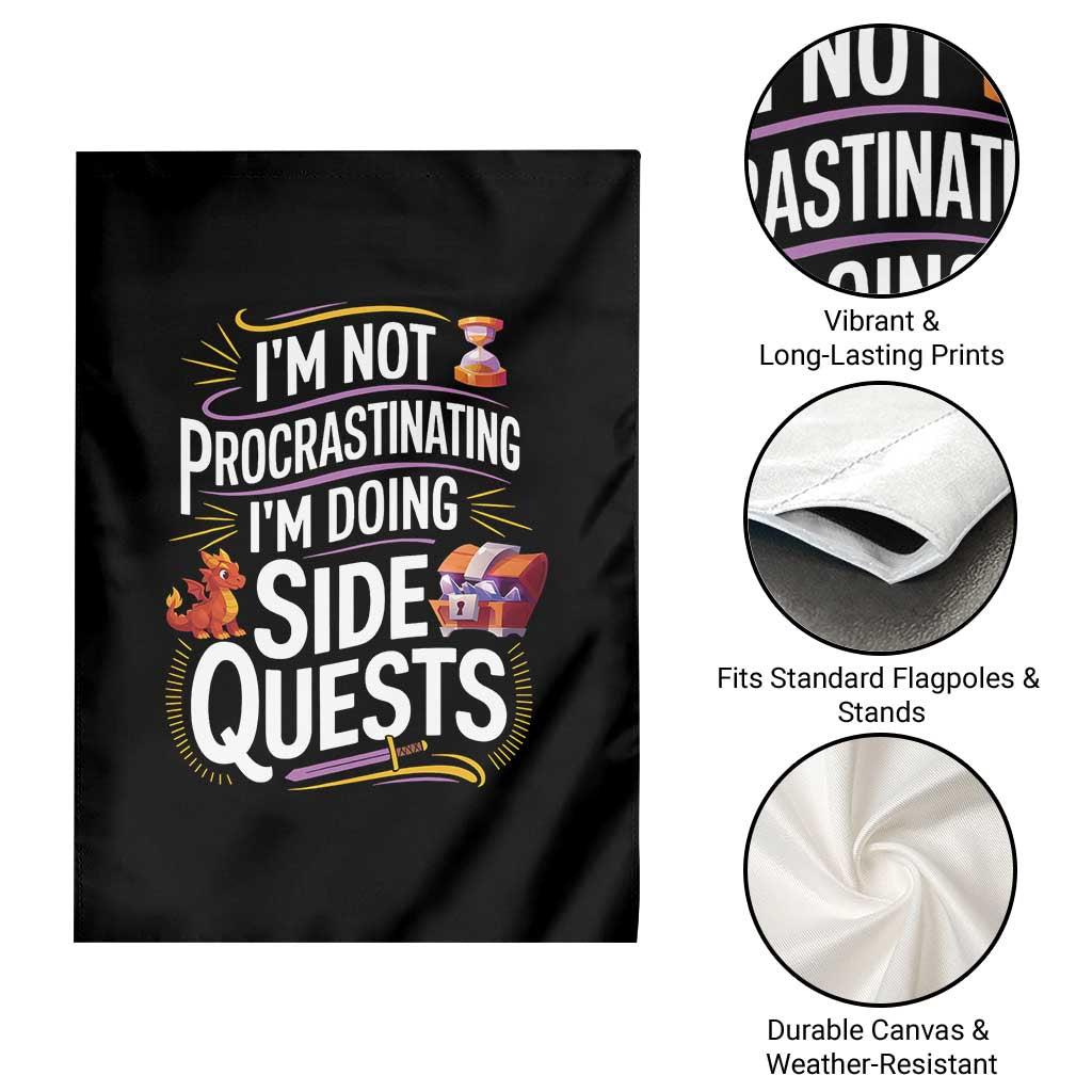 Funny I Am Not Procrastinating I Am Doing Side Quests Garden Flag Fantasy RPG Gamer - Wonder Print Shop