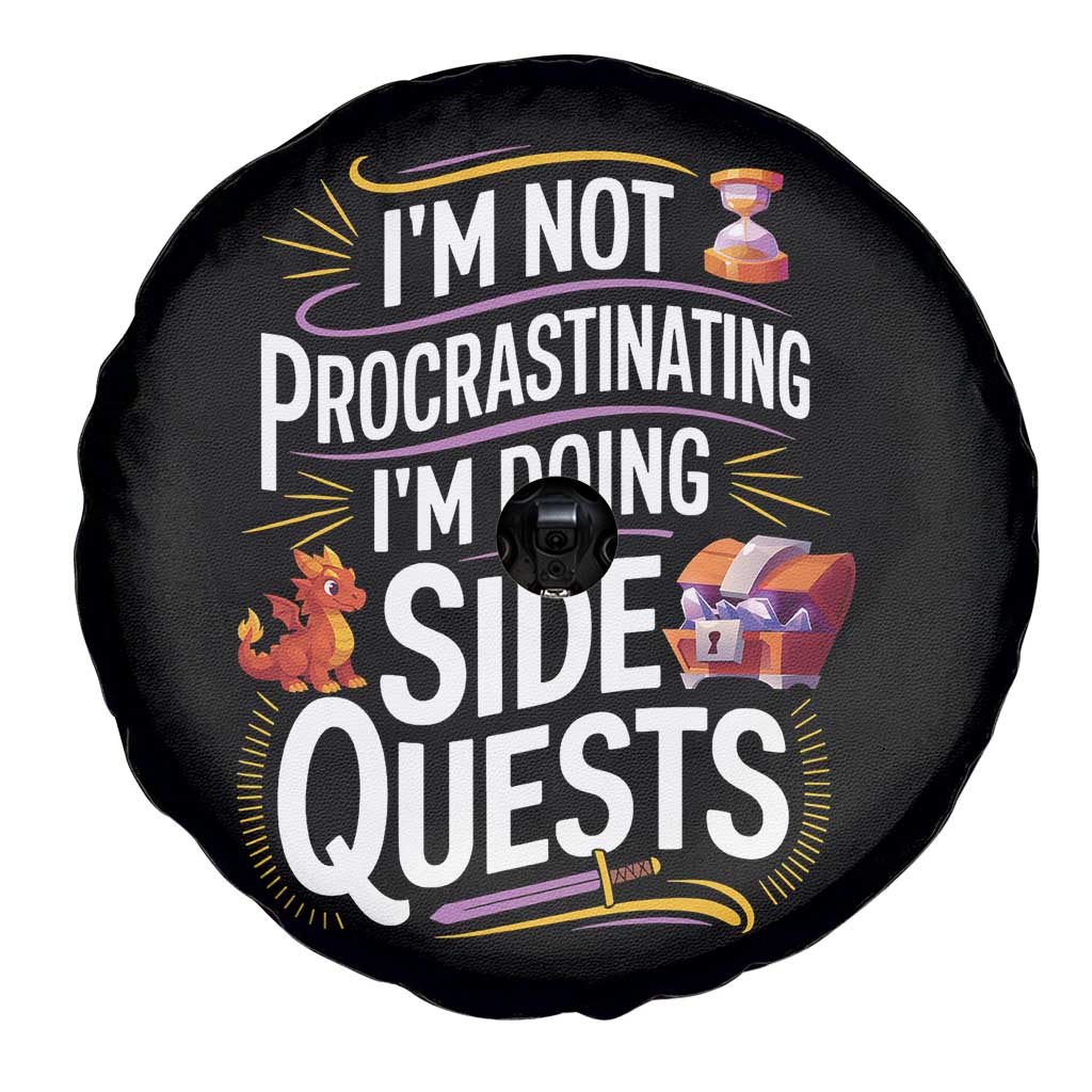 Funny I Am Not Procrastinating I Am Doing Side Quests Spare Tire Cover Fantasy RPG Gamer - Wonder Print Shop
