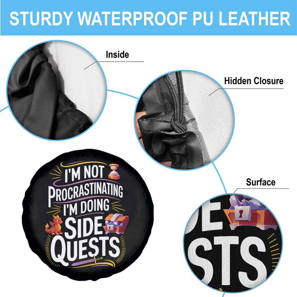 Funny I Am Not Procrastinating I Am Doing Side Quests Spare Tire Cover Fantasy RPG Gamer - Wonder Print Shop