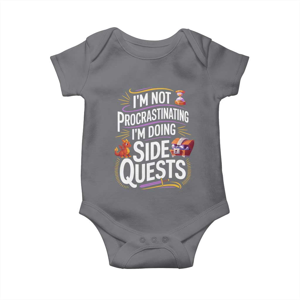 Funny I Am Not Procrastinating I Am Doing Side Quests Baby Onesie Fantasy RPG Gamer - Wonder Print Shop