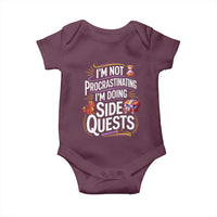 Funny I Am Not Procrastinating I Am Doing Side Quests Baby Onesie Fantasy RPG Gamer - Wonder Print Shop